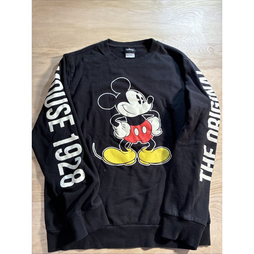 Disney Mickey Mouse The Original Since 1928 Black Lightweight Sweatshirt Size M